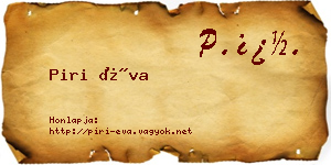 Piri Éva névjegykártya